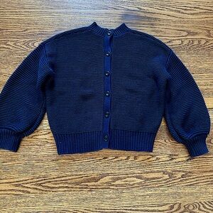 Alex Mill Button Back Cotton Cardigan Navy M